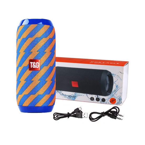 CAIXA DE COLUNA SEM FIO BLUETOOTH T&G TG-117 TF CARTÃO/DISCO U/AUXILIAR/RÁDIO FM 4.2 AZUL LARANJA CAIXA DE COLUNA SEM FIO BLUETOOTH T&G TG-117 TF CARTÃO/DISCO U/AUXILIAR/RÁDIO FM 4.2 AZUL LARANJA
